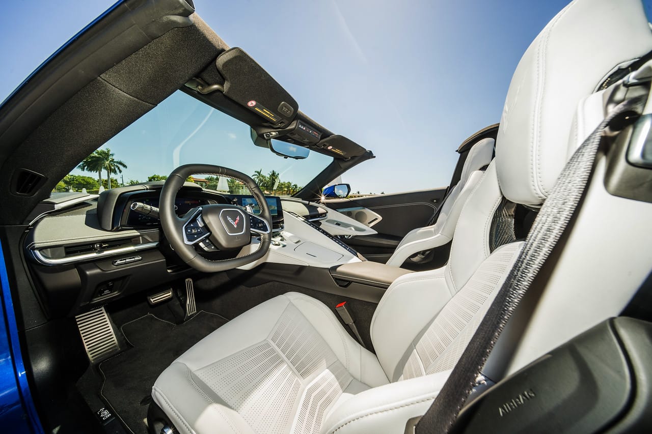 interior blue corvette miami