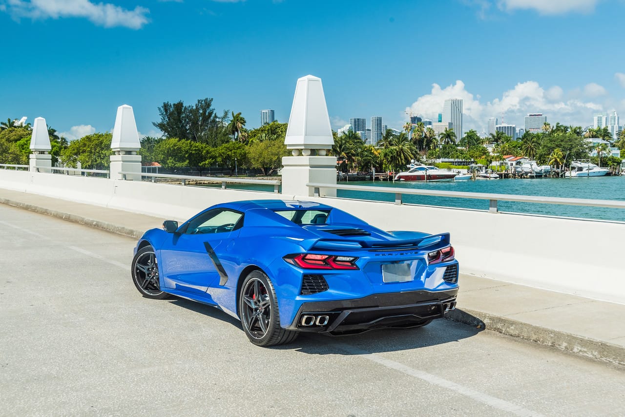 blue corvette miami