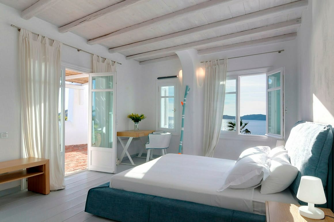 delos villa mykonos - rent dream villa in mykonos - interior bedroom