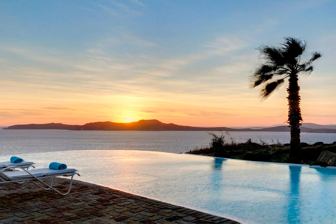 rent dream villa mykonos - Delos villa pool - billionaire club mykonos villas