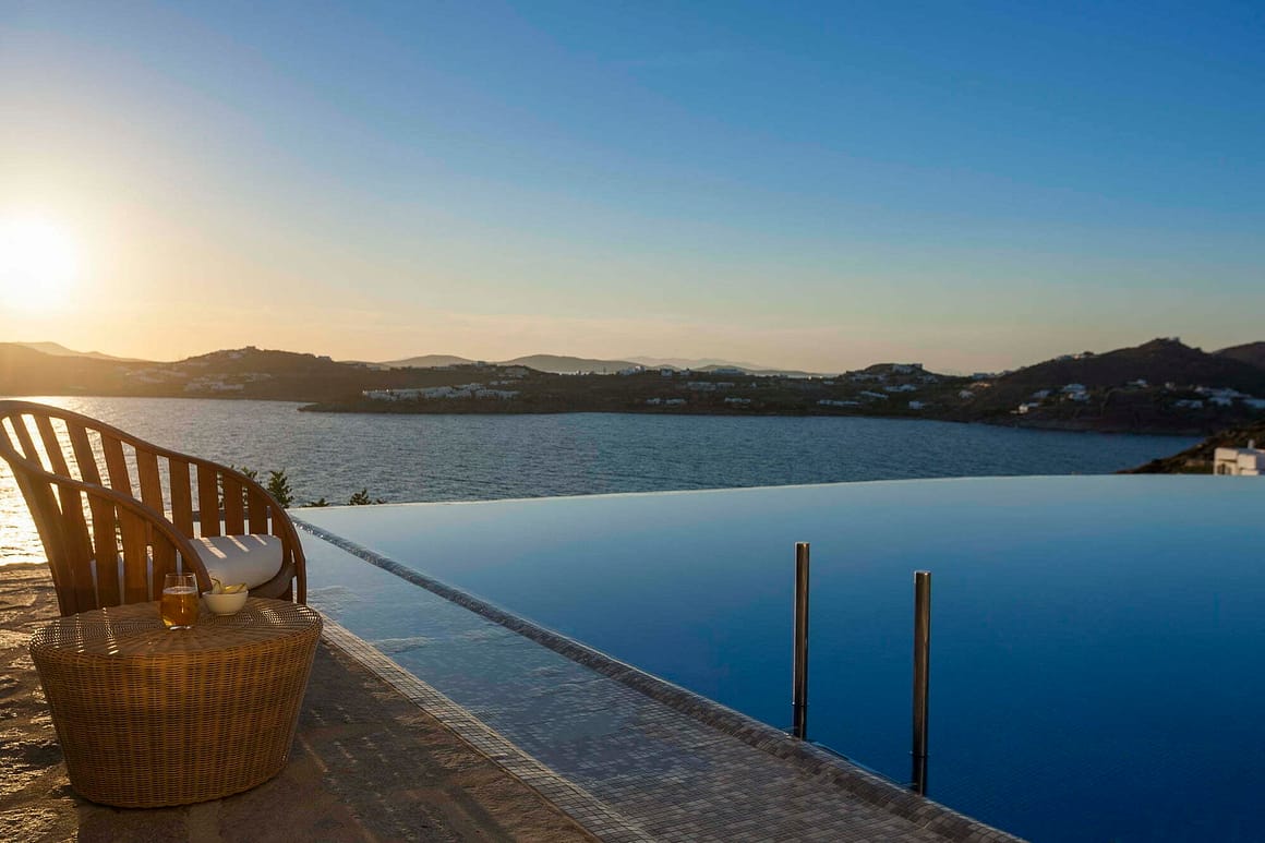 scopios mykonos - sunset villas mykonos - billionaire club pool luxury sunset mykonos