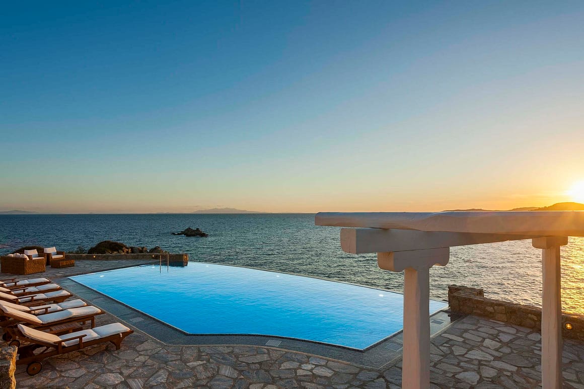 scopios mykonos - sunset villas mykonos - billionaire club pool luxury sunset 2