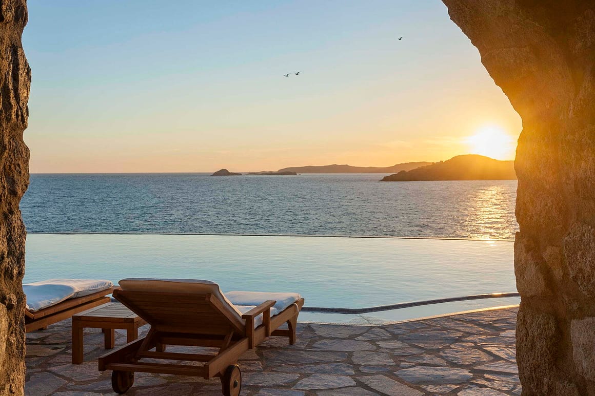 scopios mykonos - sunset villas mykonos - billionaire club pool luxury sunset 1