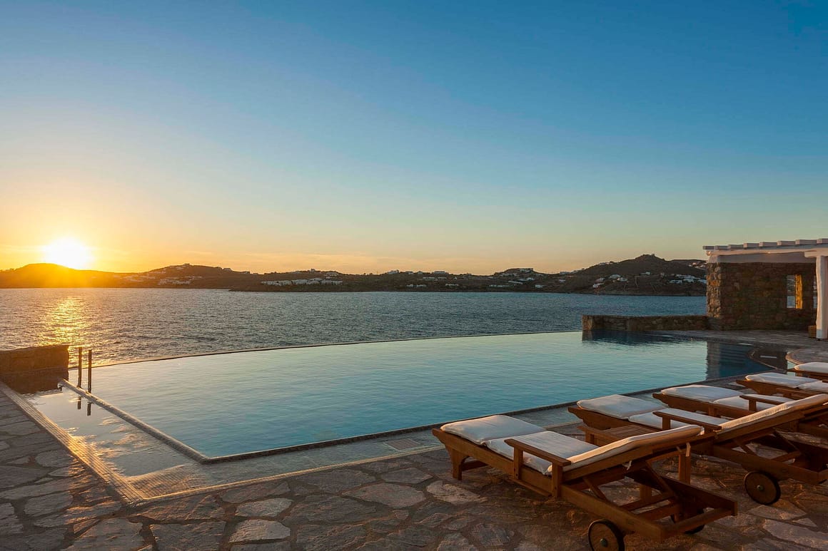 scopios mykonos - sunset villas mykonos - billionaire club pool luxury sunset