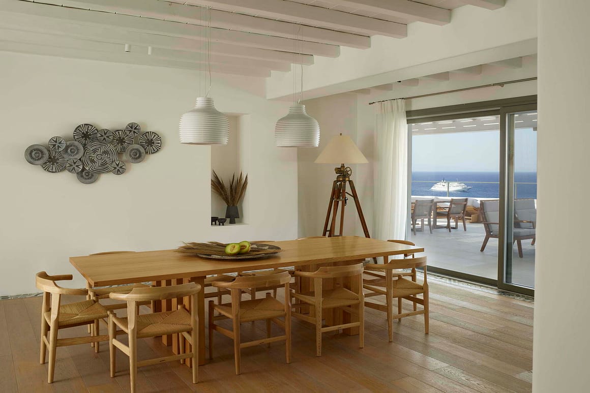 living room - luxury blue emerald villa mykonos