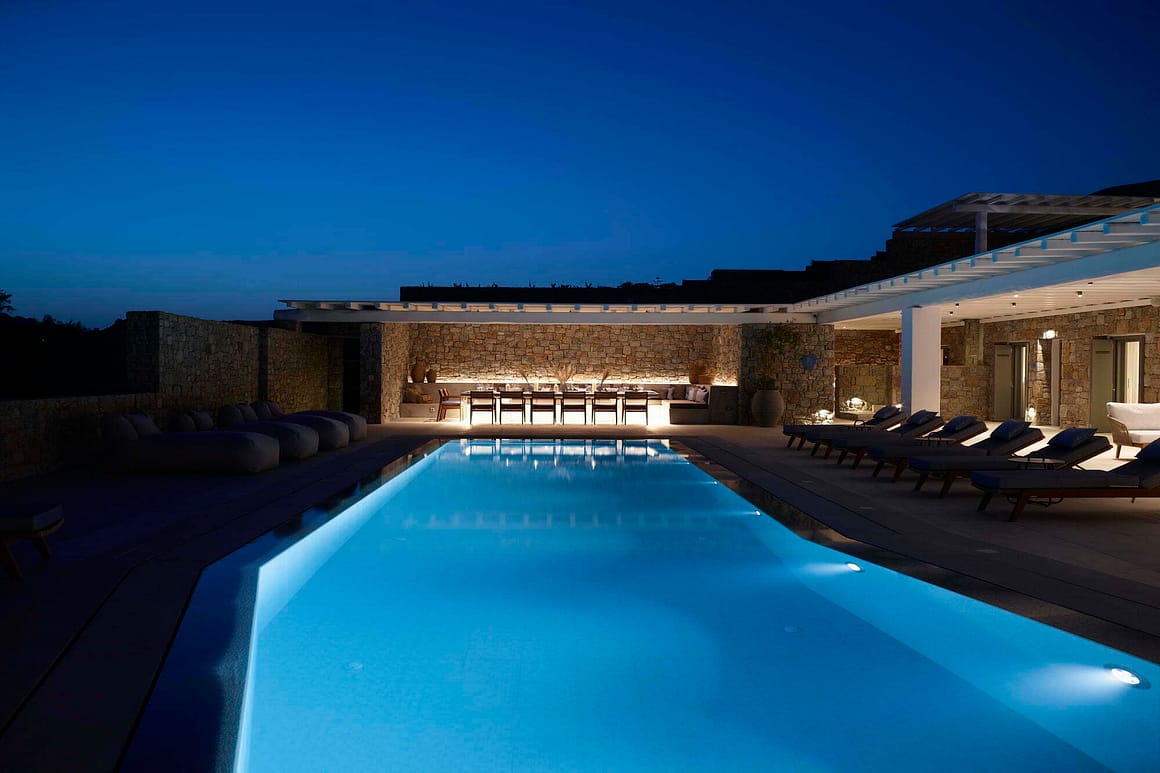 pool at blue pearl - luxurious villas in mykonos