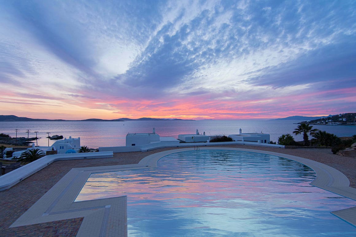 elegant villa mykonos - delos sunset view villa - billionaire club mykonos villas sunset view amazing travel