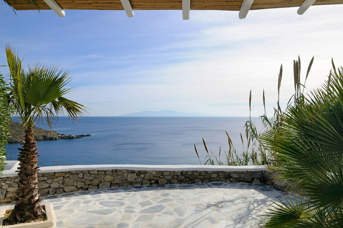 rent elite villas mykonos - mega villa sea view