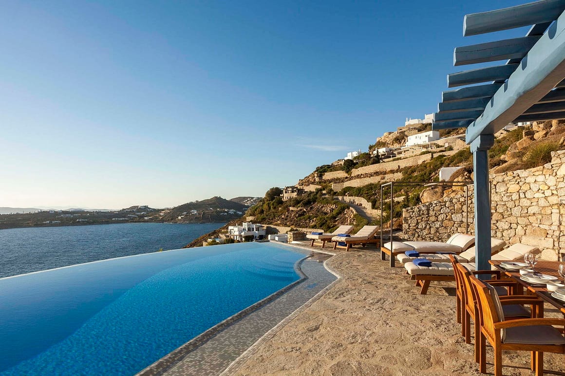 Glorious villas Mykonos - villa Melina Mykonos luxury interior design billionaire club mykonos villas book pool