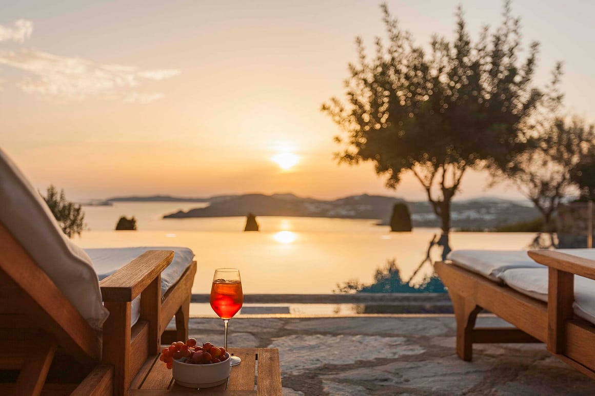 BILLIONAIRE CLUB Mykonos - black villas mykonos - sunset - villa Amalia