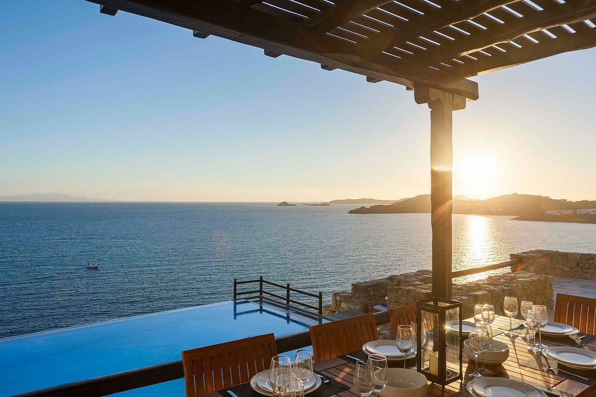 splendid mykonos villa - billionaire mykonos - villa Nemesis sunsets