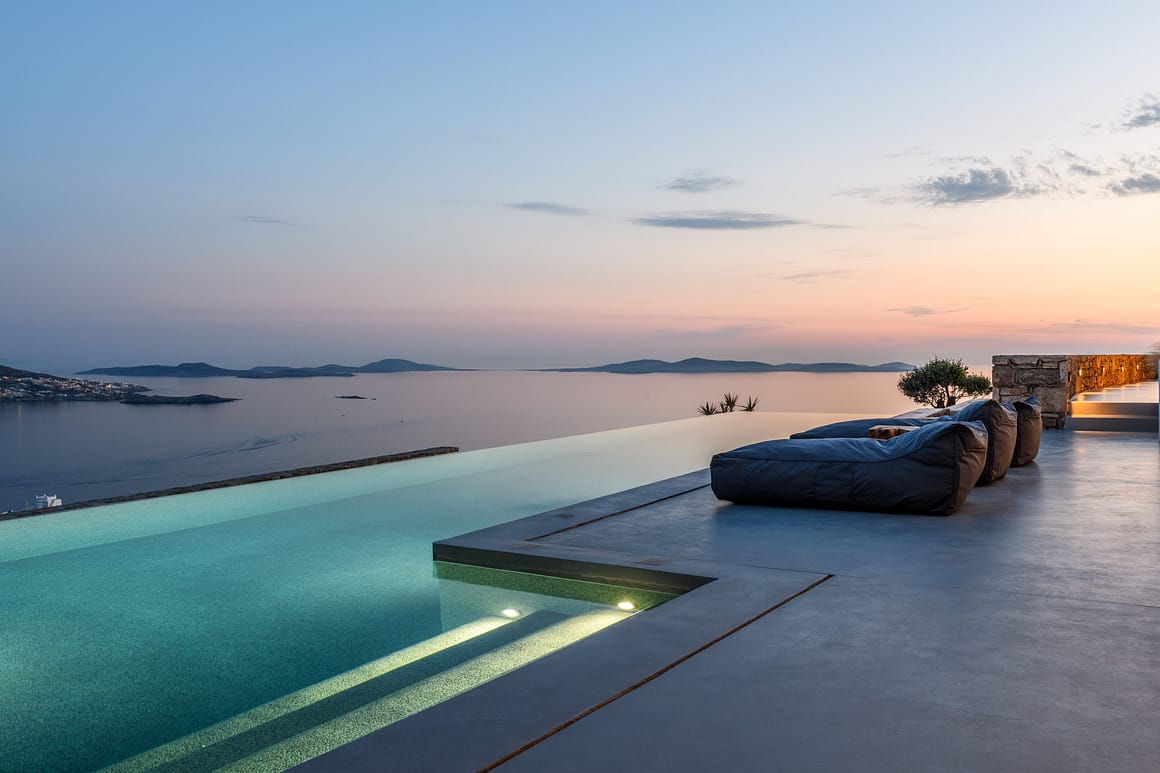 perfect villas mykonos - villa starlight pool sea 2