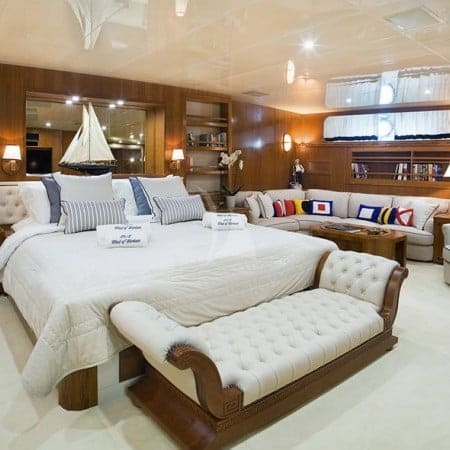 interior luxury yacht mykonos - wind of fortune