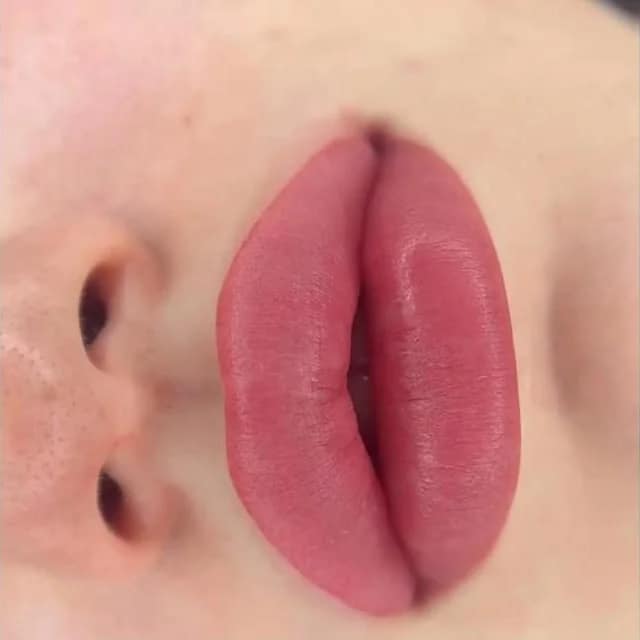 Lip Blush permanent makeup result