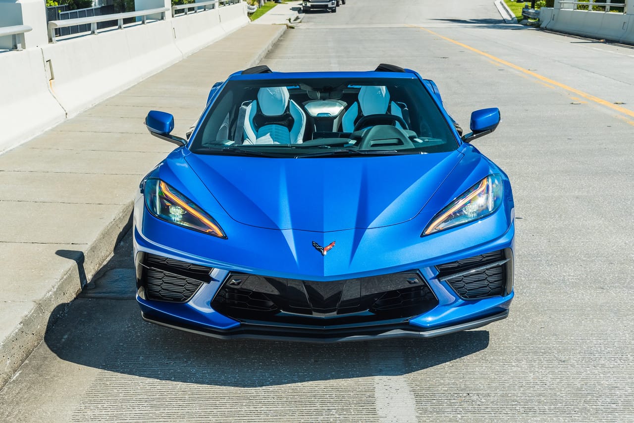 blue corvette - exotic cars for rent