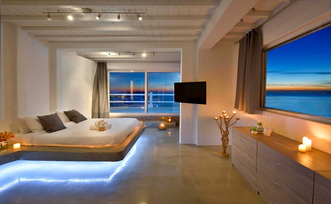 rent villa in Mykonos casa bianco - billionaire club bedroom villa