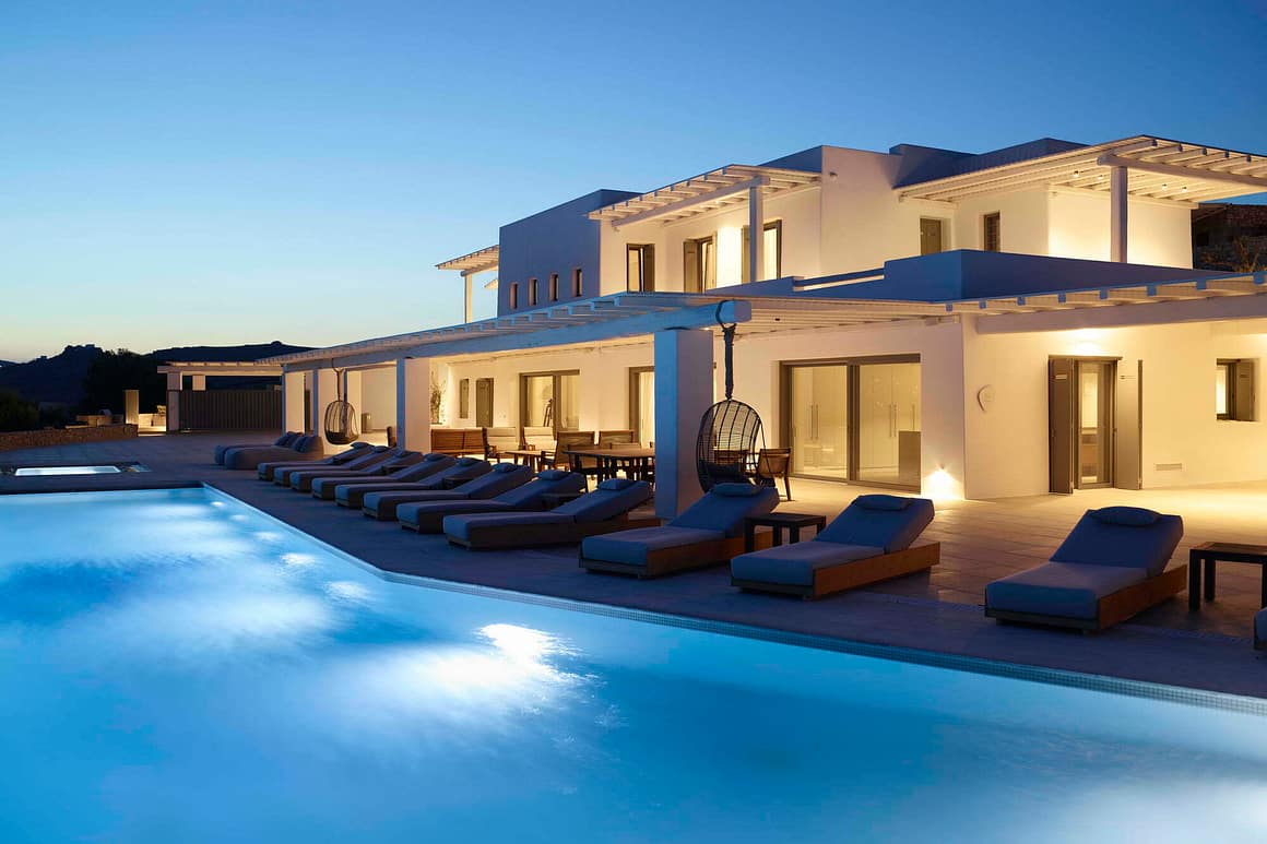 summer night - luxury blue emerald villa mykonos